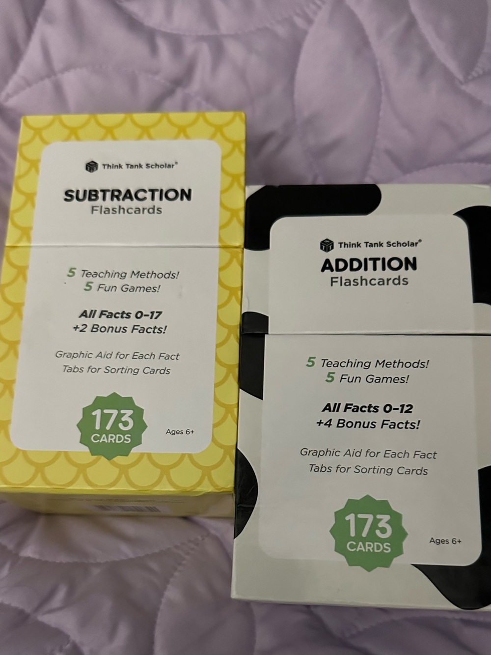 Think Tank Scholar Addition & Subtraction Flashcards - Yellow & White